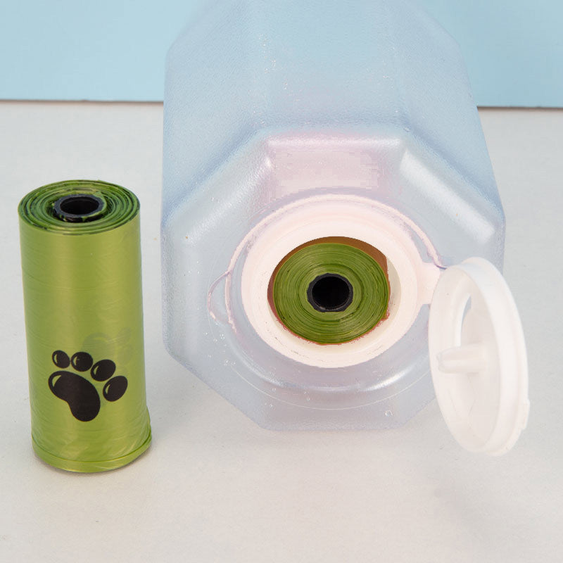 3-in-1 Pet Water Bottle & Feeder with Waste Bag Dispenser