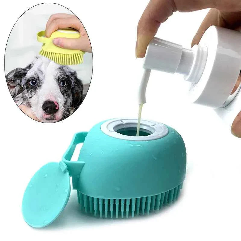 Pet Bath Massage Brush – Soft Silicone Grooming Tool for Dogs & Cats