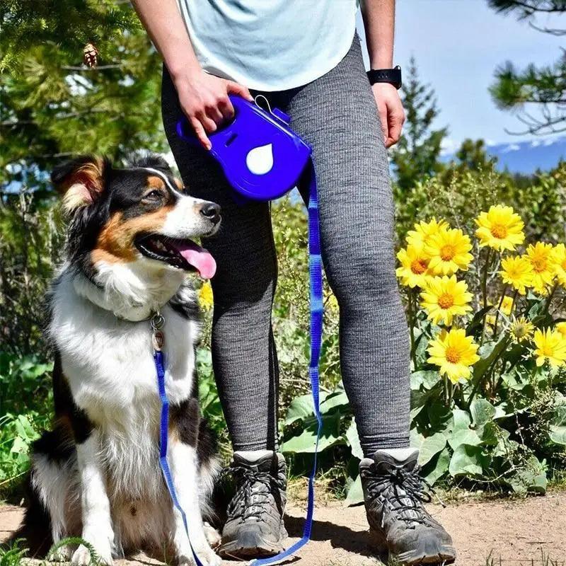 3-in-1 Pet Leash with Water Bottle & Waste Bag Dispenser