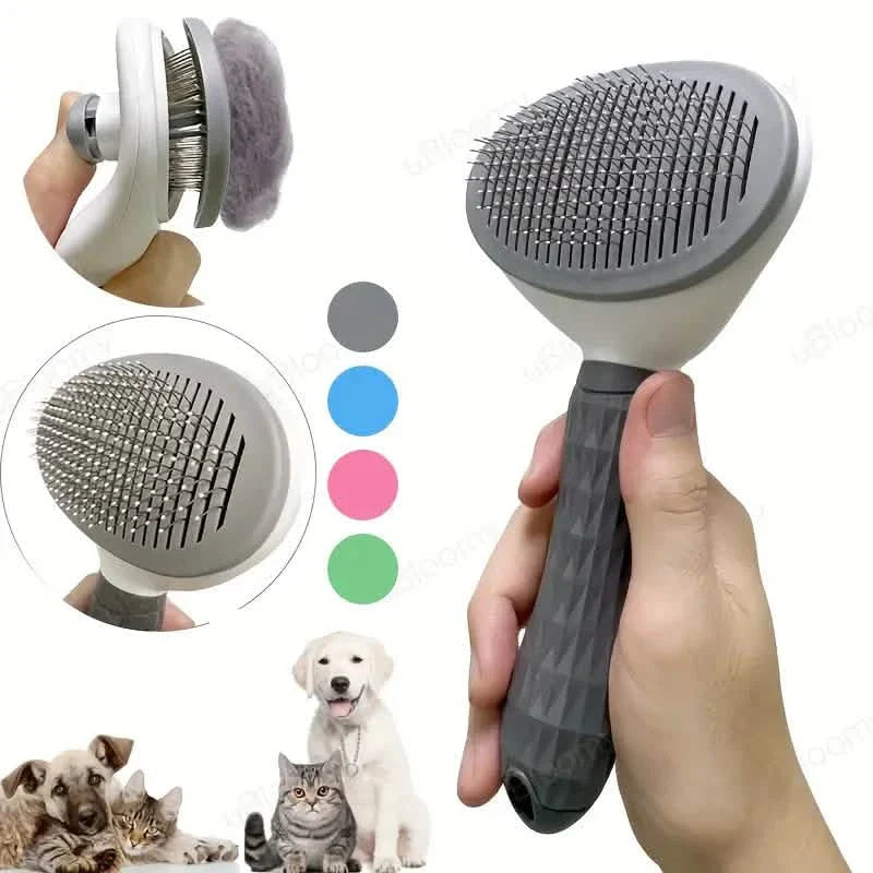 Self-Cleaning Pet Slicker Brush – For Long & Short Hair Cats and Dogs